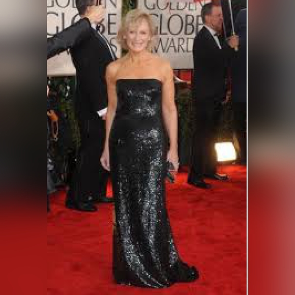 ^$11,000 OSCAR LA RENTA BLACK SILK SEQUIN RUNWAY RED CARPET GOWN W. BOLERO US 6 - Picture 15 of 16